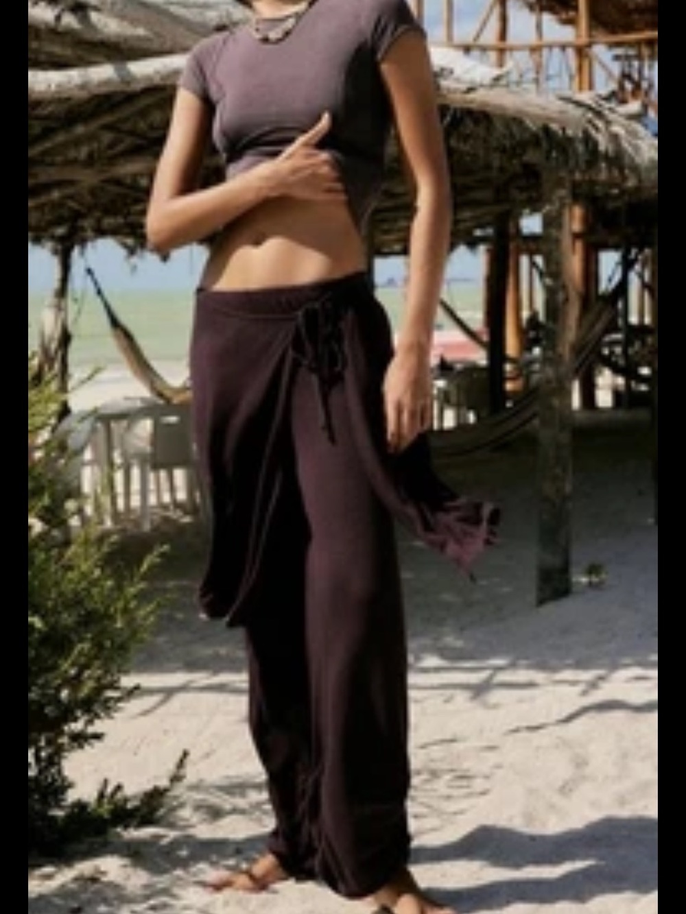 Free people ladies gauzy skants pants size large in fig